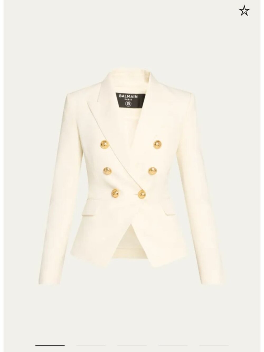 Balmain Blazer Jacket Off-White Size 40 $1200